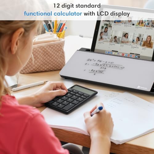 Varhomax Glass Desk Whiteboard with Calculator
