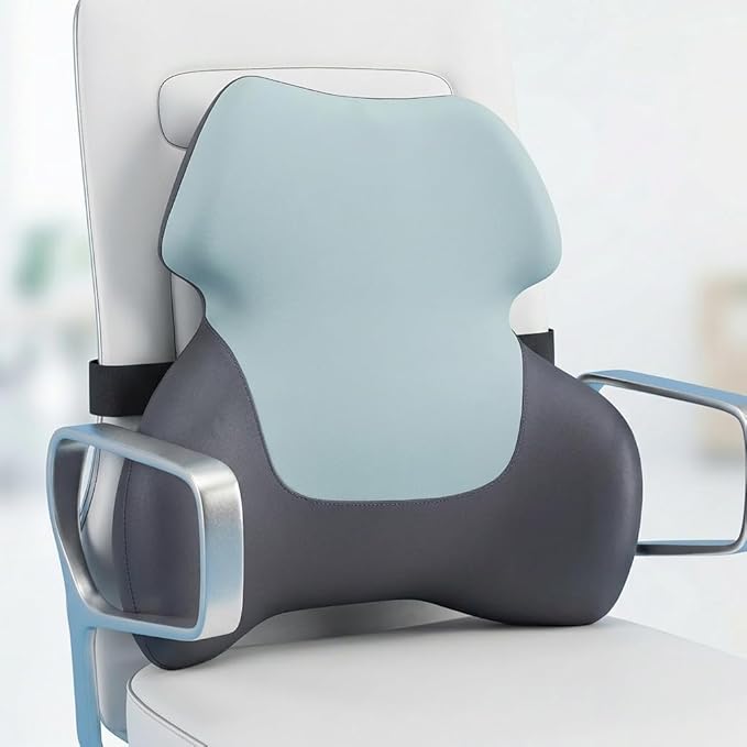 Comfort Lumbar Support Pillow for Office Chair, Ergonomic Memory Foam Lower Back Cushion, Lumbar Cushion for Desk Chair, Gaming Chair, Car Chair, Lower Back Pain Relief
