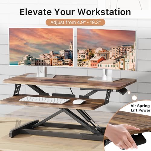 JOY worker Standing Desk Converter, 32" Height Adjustable Sit Stand Riser