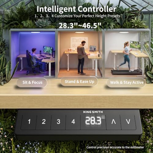 WALKINGDESK 75x61 Inches Reversible L Shaped Standing Desk Height Adjustable with Cup Holder, Electric Corner Computer Workstation for Home Office, Ergonomic Sit Stand up Gaming Desk, Oak