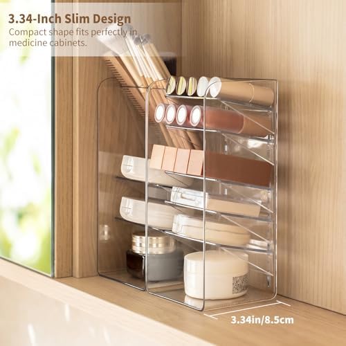 PAVSTINE 3 Pack Medicine Cabinet Organizer, Clear Open Storage Compartment