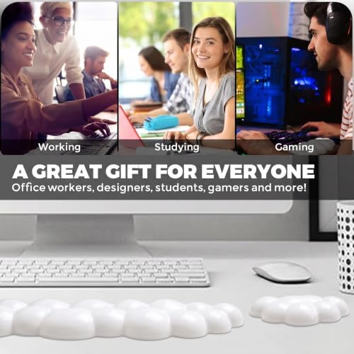 Gel Cloud Keyboard & Mouse Wrist Rest Set - Cloud Keyboard Wrist Rest Pad & Mouse Support for Office Gaming Pad Computer Laptop Ergonomic Comfortable Pain Relief- Cloud Pad Set