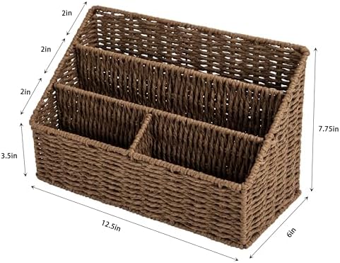 Mail Organizer Countertop,Mail Organizer For Desk,Mail Basket(Brown)