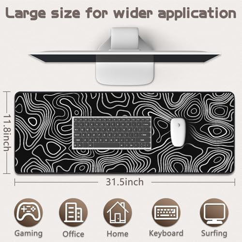 Mouse Pad Gaming - Desk Mat for Keyboard and Mouse - Large Mouse Pads for Desk, Gaming Mousepad with Non-Slip Base, Desks Pad (31.5" X 11.8") for Game, Office and Home
