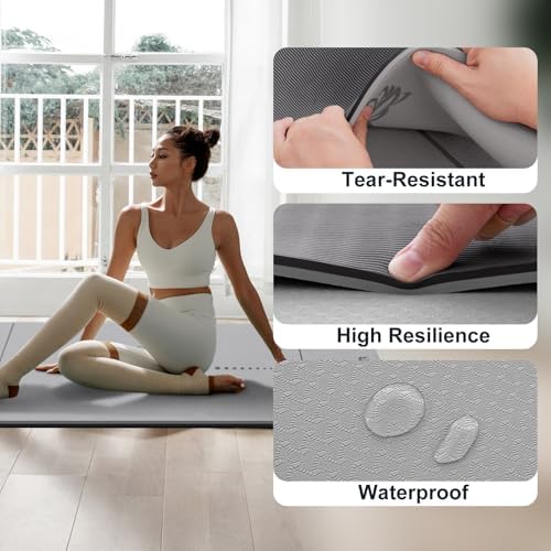 UMINEUX Yoga Mat Extra Thick 1/3'' & 2/5" Non Slip Yoga Mats for Women Eco Friendly TPE Fitness Exercise Mat with Carrying Sling & Storage Bag