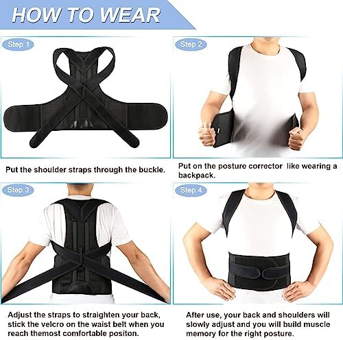 Back Brace Posture Corrector for Women Men -Adjustable and Breathable Support Scoliosis for Waist - Improve Back Posture for Body Correction and Lumbar Support XL(37"-42")