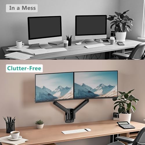 WALI Dual Monitor Wall Mount for 17-32 inch Screens, up to 22 lbs per Arm