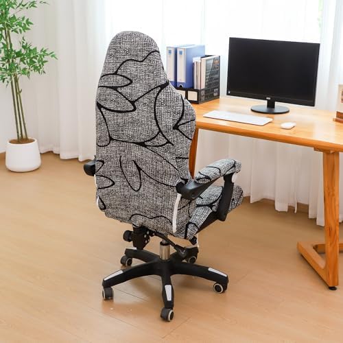 FORCHEER Gaming Chair Cover with Armrest Covers Printed Stretch Racing Computer Chair Slipcover Set Washable 4 Pieces