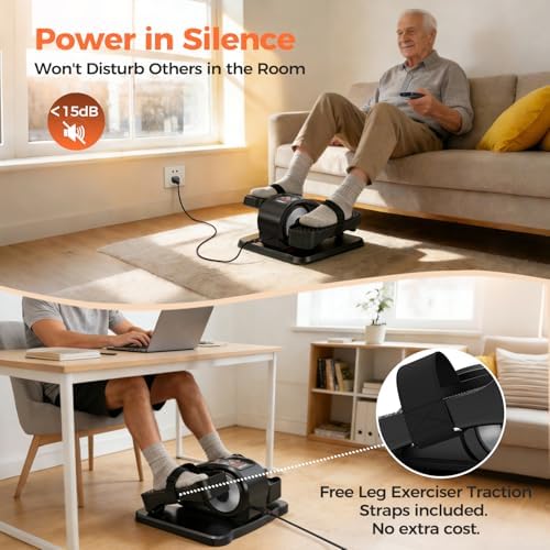 ESL Under Desk Elliptical, Electric Elliptical Leg Exerciser for Seniors