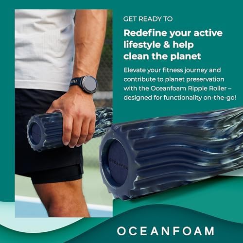 Oceanfoam Ripple Small Foam Roller (Dark Navy, Hunter & Seafoam Marbled)