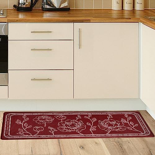 Kitchen Floor Mat Set of 2, Anti Fatigue Kitchen Mat 20"x32"+20"x59"