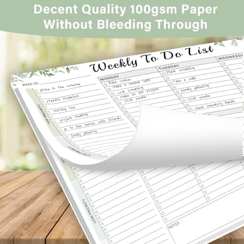 TREES Weekly To-Do List Notepad, 52-Week Desk Planner Organizer, 8.5" x 11"