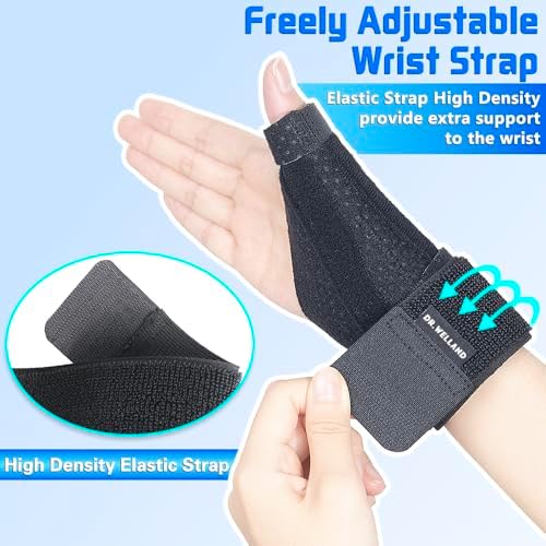 Reversible Thumb & Wrist Stabilizer splint for BlackBerry Thumb, Trigger Finger, Pain Relief, Arthritis, Tendonitis, Sprained and Carpal Tunnel Supporting, Lightweight and Breathable L/XL