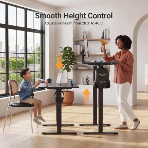 Claiks Electric Standing Desk, 40x24 Inch, Black