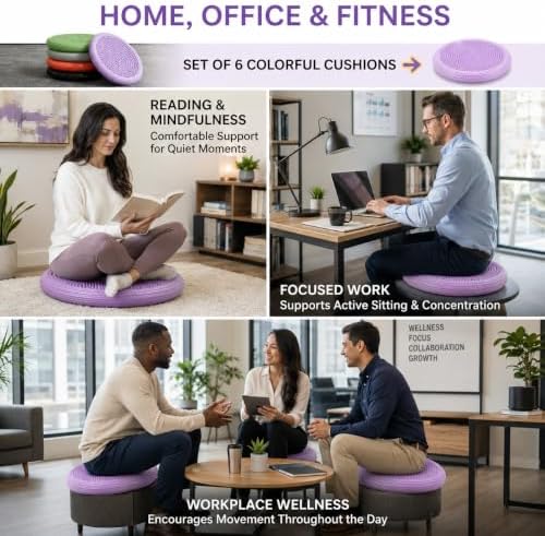 Hanstuten Wobble Seat Cushion Balance Disc - Rubber Wiggle Seat for Active Sitting, Office Desk Chair, and Core Strength Training