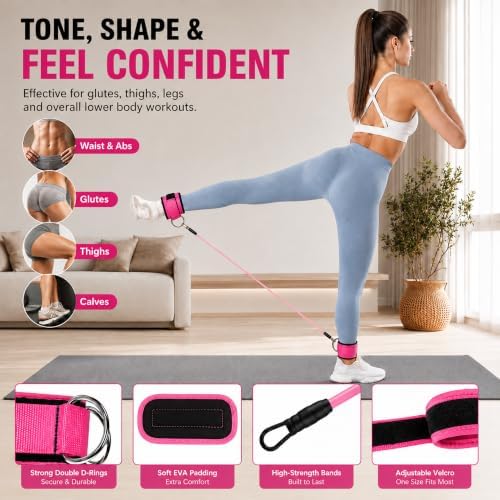 Figure 8 Resistance Bands with Non-Slip Handles for Arm Back & Shoulder 3PC