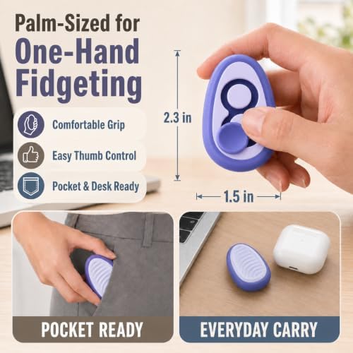 Fidget Toys Adults Stress Relief: 8 Pack Dual-Sided Fidget Stones - Sensory Calming Desk Toys - Pocket Hand Fidgets for Tension Relief, Work & Travel - Gifts for Coworkers & Friends