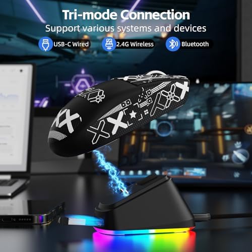 ATTACK SHARK G3 PRO Tri-Mode Wireless Gaming Mouse with RGB Charging Dock