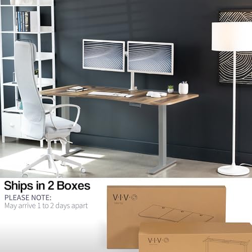 VIVO Reclaimed Wood 60 x 24 in Standing Desk, DESK-KIT-E2G1P