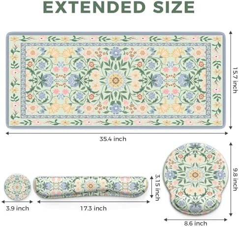 iCasso Desk Cover Mat, Gaming Mouse Pad Wrist Support Set