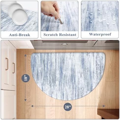 KIMODE Anti Fatigue Mat for Kitchen Floor,Farmhouse Half Circle Kitchen Rug