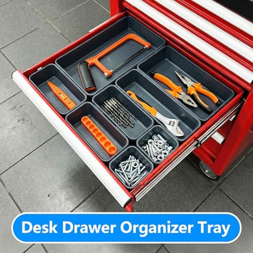 68PCS Tool Box Organizer, 5 Size Toolbox Drawer Organizer Tray, Desk Drawer Organizers, Garage Organization for Tool Chest Workbench Small Parts Widget