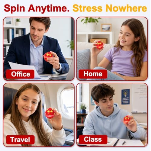Press to Spin Fidget Spinner HelixCore Spin Stress Ball Sensory Fidget Toys