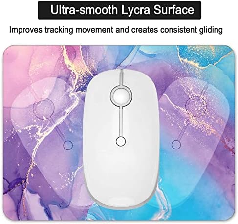 Small Mouse Pad, Mini Mouse Pad 6 X 8 Inch with Non-Slip Rubber Base for Keyboard Tray Laptops Wireless Mouse Home Office Travel, Washable & Portable (Marble Purple Blue)
