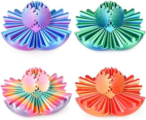 4PCS Gear Ball Fidget Toys Steampunk Gear Sphere Stress Relief for Kids Adults 3D Printed Unique Funny Birthday Gift for Christmas White Elephant Stocking Stuffer Easter (Multicolor, Dia. 2.5" )