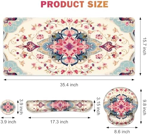 Gaming Mouse Pad, Large Desk Mat Cute Desk Pad Protector, 4in1 XXL Mousepad