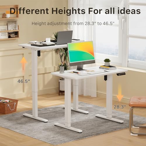 JOY worker Small Electric Standing Desk, 40" Whole Piece Height Adjustable