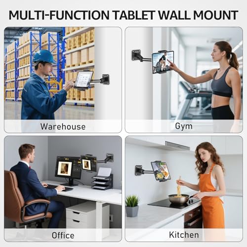 Urmust Dual Arm Tablet Wall Mount Ipad Holder, 4.7-13"