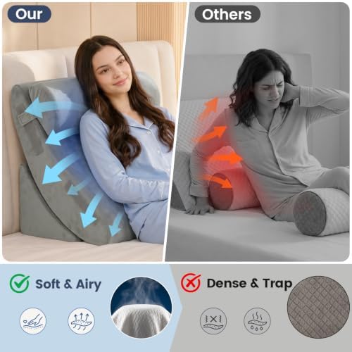 WSOFRALC 5PCS Orthopedic Wedge Pillow Set for After Surgery