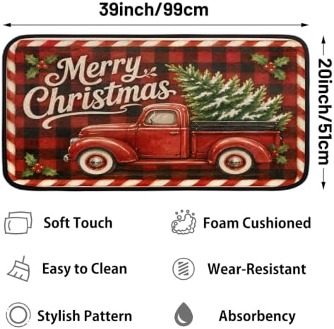 Christmas Door Mat Non-Slip Kitchen Rug Entrance Welcome Mat C-3
