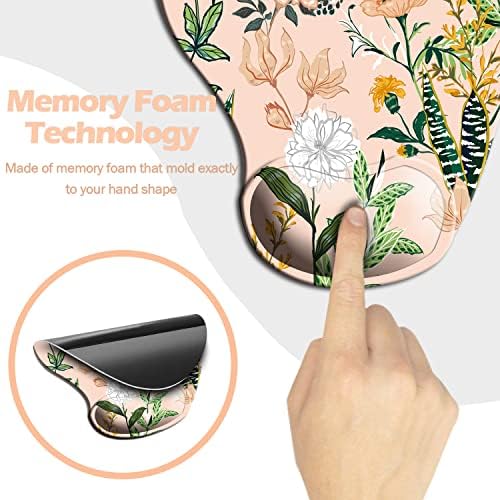 Ergonomic Mouse Pad with Wrist Support,Mouse Pads with Non-Slip PU Base for Home Office Working Studying Easy Typing & Pain Relief Pink