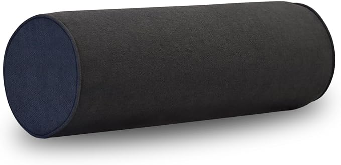 Cylinder Round Memory Foam Support Pillows Cervical Neck Roll Pillow with Pillowcase Soft, Comfortable and Breathable for Sleeping, Chair, Car, Sofa，Travel (Dark Gray, 18X6)