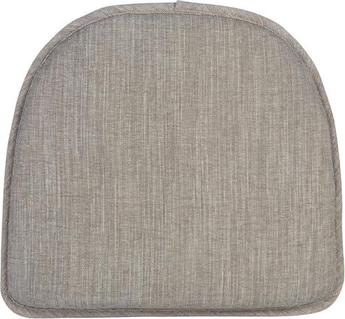 Klear Vu Raindrop The Gripper Non Slip Chair Cushions, Soft & Comfortable Seat Pad, Sitting Pillow for Kitchen, Dining or Office, 2 Count (Pack of 1), Salinger Gray