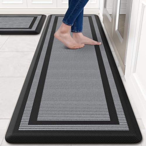 2PCS Kitchen Rugs Cushioned Anti-Fatigue Kitchen Mats Comfort Standing Mat