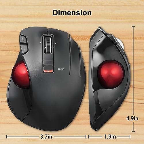 ELECOM EX-G Trackball Mouse, 2.4GHz USB Wireless, Ergonomic Design