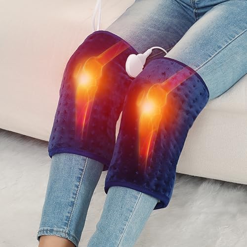 Heated Knee Wrap - 2 Pcs Hands-Free Electric Heating Pad for Knee Pain Relief, Arthritis & Knee Fatigue, Fast Heating with Adjustable Temperature 86℉ to 158℉ & 10-90 Min Auto-Off