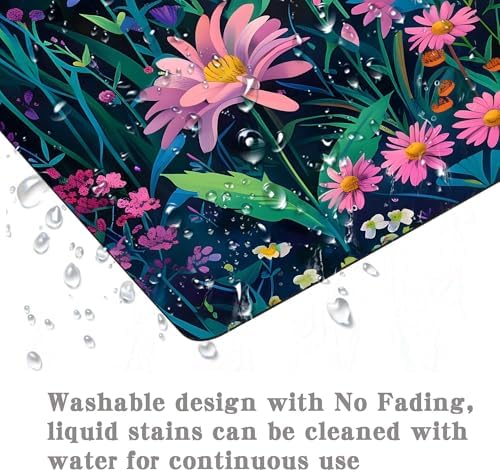 Black Beauty Folral Flowers Plants Mouse Pad,Brightly Colored Unique Design Computer Mousepad with Non-Slip Rubber Base for Women,Washable Mousepads Computer Mouse Pads for Desk Laptop