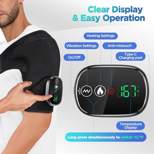 Cordless Shoulder Heating Pad & Massager with Vibration, FSA ⁄ HSA Eligible