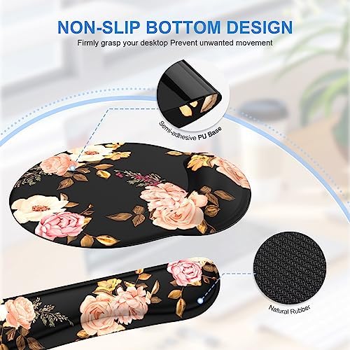 iCasso Floral 4in1 Computer Mat, 35.4"x15.7" Work Mat for Computer