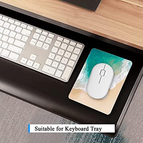 Small Mouse Pad, Mini Mouse Pad 6 x 8 Inch, Thick Rubber Waterproof Mouse Mat, Cute Mousepad for Women Men Kids Wireless Mouse Mini Laptops Keyboard Tray Home Office Travel, Green Cool Beach