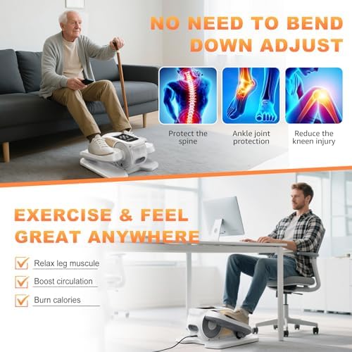 Low Impact Mini Under Desk Elliptical Quiet Electric Leg Exerciser