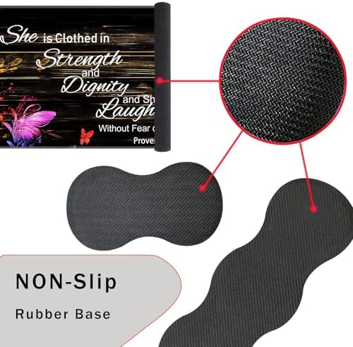 Keyboard Wrist Rest and Mouse Pad with Wrist Support Set Ergonomic Coaster,Memory Foam,Easy Typing Pain Relief,Large XL Desk Mat 31.5"x 11.8",Floral Butterfly Bible Verse Proverbs 31-25