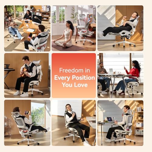 SIHOO B100 PRO Ergonomic Office Chair with Footrest, 4D Flip-Up Armrests