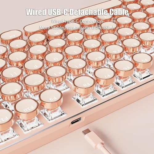 Typewriter Style Mechanical Gaming Keyboard White LED Backlit