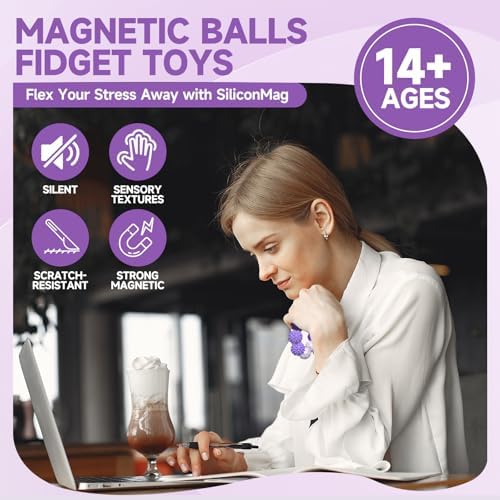 Magnetic Fidget Balls for Adults & Teens, Quiet Fidget Toys for Office Desk