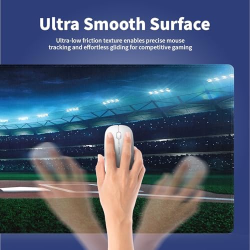 Professional Baseball Field at Night Large Mouse Pad, Stadium Art Desk Mat